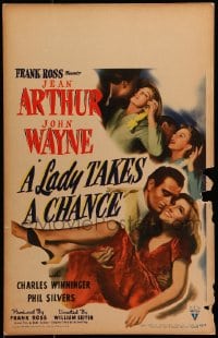 9j158 LADY TAKES A CHANCE WC 1943 Jean Arthur moves west and falls in love with John Wayne!