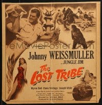 9j162 LOST TRIBE WC 1949 great Cravath art of Johnny Weissmuller as Jungle Jim & Elena Verdugo!