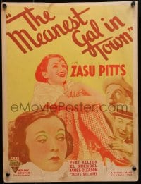 9j172 MEANEST GAL IN TOWN WC 1934 Zasu Pitts, El Brendel, Pert Kelton, James Gleason, rare!