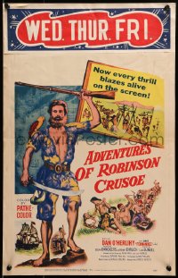 9j210 ROBINSON CRUSOE WC 1954 directed by Luis Bunuel, art of castaway Dan O'Herlihy!