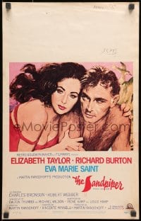 9j211 SANDPIPER WC 1965 great romantic close up art of Elizabeth Taylor & Richard Burton!
