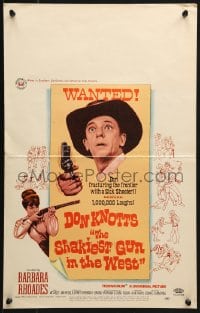 9j216 SHAKIEST GUN IN THE WEST WC 1968 great image of cowboy Don Knotts on wanted poster!
