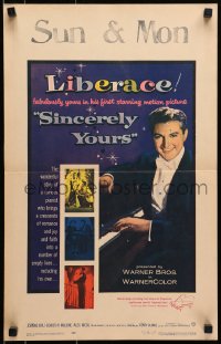 9j220 SINCERELY YOURS WC 1955 famous pianist Liberace brings a crescendo of love to empty lives!