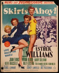 9j221 SKIRTS AHOY WC 1952 great full-length images of sexy Esther Williams in uniform & swimsuit!