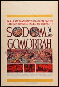 9j226 SODOM & GOMORRAH WC 1963 Robert Aldrich, Pier Angeli, wild art of sinful cities!