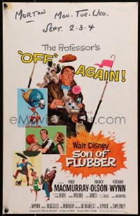 9j228 SON OF FLUBBER WC 1963 Walt Disney, art of absent-minded professor Fred MacMurray!