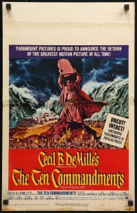 9j241 TEN COMMANDMENTS WC R1966 Cecil B. DeMille classic starring Charlton Heston, great art!