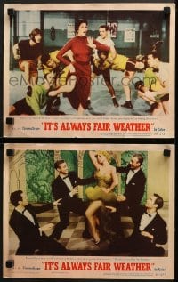 9k897 IT'S ALWAYS FAIR WEATHER 2 LCs 1955 great images of sexiest Cyd Charisse, Dolores Gray!