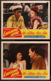 9k911 LAUGHING ANNE 2 LCs 1954 great images of Wendell Corey romancing Margaret Lockwood!