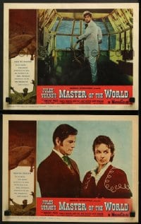 9k919 MASTER OF THE WORLD 2 LCs 1961 Jules Verne, great images of Vincent Price, Charles Bronson!
