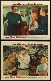 9k953 SEA CHASE 2 LCs 1955 cool images of John Wayne and sexy Lana Turner in World War II!