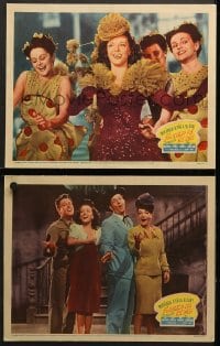 9k959 SOMETHING FOR THE BOYS 2 LCs 1944 great images of Carmen Miranda, Ryan, Blaine, Silvers!