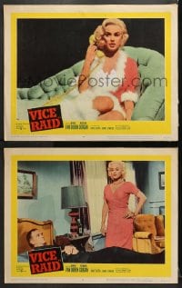 9k991 VICE RAID 2 LCs 1960 both with great images of super sexy phony model Mamie Van Doren!