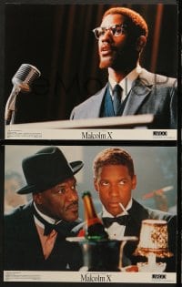 9k279 MALCOLM X 8 color 11x14 stills 1993 directed by Spike Lee, Denzel Washington in title role!