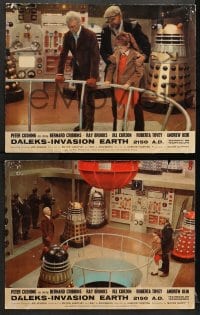 9k516 DALEKS' INVASION EARTH: 2150 AD 7 English LCs 1966 Peter Cushing as Dr. Who, sci-fi images!