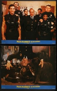 9k339 POLICE ACADEMY 2 8 English LCs 1985 wacky Steve Guttenberg, Bubba Smith, Winslow!