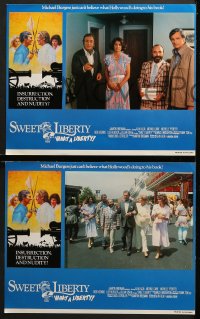 9k418 SWEET LIBERTY 8 English LCs 1986 w/ candid of director/star Alan Alda, Bob Hoskins!
