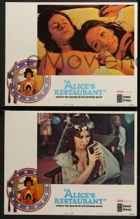 9k047 ALICE'S RESTAURANT 8 int'l LCs 1969 Arlo Guthrie, Quinn, musical comedy directed by Arthur Penn!