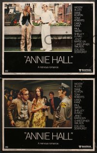 9k053 ANNIE HALL 8 LCs 1977 wacky images of star/director Woody Allen in a nervous romance!