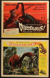 9k133 DINOSAURUS 8 LCs 1960 special effects scenes with really fake looking dinosaurs & tc art!