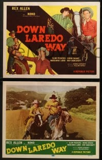 9k140 DOWN LAREDO WAY 8 LCs 1953 Arizona Cowboys, Slim Pickens on horseback!