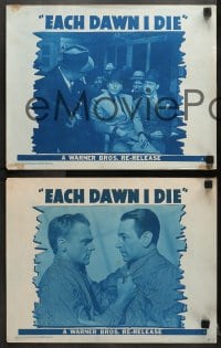 9k571 EACH DAWN I DIE 6 LCs R1948 great super close up of prisoners James Cagney & George Raft!