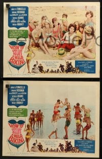 9k705 HOW TO STUFF A WILD BIKINI 4 LCs 1965 Annette Funicello, Dwayne Hickman, bikini border art!