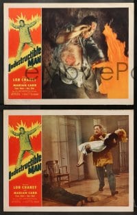9k768 INDESTRUCTIBLE MAN 3 LCs 1956 Lon Chaney Jr. as inhuman, invincible, inescapable monster!