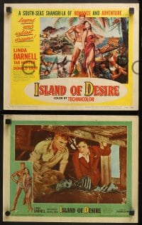 9k234 ISLAND OF DESIRE 8 LCs 1952 sexy Linda Darnell & Tab Hunter in tropical adventure!