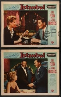 9k770 ISTANBUL 3 LCs 1957 great images of Errol Flynn & Cornell Borchers in Turkey!