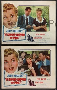 9k772 IT SHOULD HAPPEN TO YOU 3 LCs 1954 Jack Lemmon doesn't understand why Judy Holliday wants fame