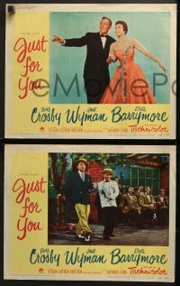 9k532 JUST FOR YOU 7 LCs 1953 cool images of Bing Crosby & Jane Wyman, Ethel Barrymore!