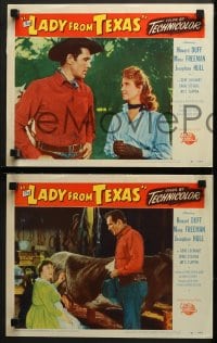 9k636 LADY FROM TEXAS 5 LCs 1951 Howard Duff, Mona Freeman, Josephine Hull