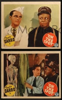 9k791 ON THE SPOT 3 LCs 1940 Frankie Darro, porter Mantan Moreland & creepy skeleton, rare!