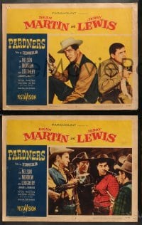 9k330 PARDNERS 8 LCs 1956 images of cowboys, wacky Jerry Lewis & Dean Martin w/ sexy Lori Nelson!