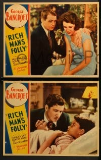 9k655 RICH MAN'S FOLLY 5 LCs 1931 great images of George Bancroft, Frances Dee, Robert Ames!