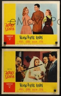 9k368 ROCK-A-BYE BABY 8 LCs 1958 images of wacky Jerry Lewis, Marilyn Maxwell, Connie Stevens!
