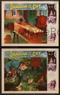 9k381 SHADOW OF THE CAT 8 LCs 1961 sexy Barbara Shelley, Andre Morell, stare into its eyes!