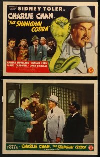 9k385 SHANGHAI COBRA 8 LCs 1947 Sydney Toler as Charlie Chan, Moreland, Fong, rare complete set!