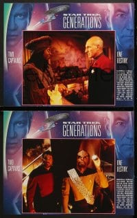9k405 STAR TREK: GENERATIONS 8 LCs 1994 Patrick Stewart as Picard, William Shatner as Kirk!