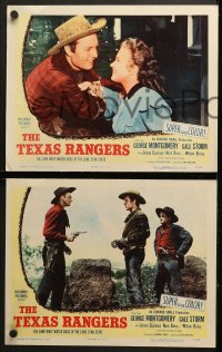 9k438 TEXAS RANGERS 8 LCs 1951 images of cowboy lawman George Montgomery and Gale Storm!
