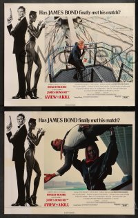 9k481 VIEW TO A KILL 8 English LCs 1985 Roger Moore as James Bond, Christopher Walken, Grace Jones!