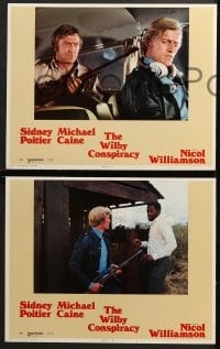 9k499 WILBY CONSPIRACY 8 LCs 1975 Sidney Poitier & Michael Caine, Prunella Gee, escape & survival!