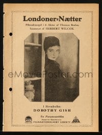 9m921 LONDON Danish program 1927 English slum girl Dorothy Gish is adopted by a rich woman!