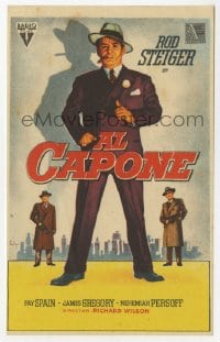 9m077 AL CAPONE Spanish herald 1959 Soligo art of Rod Steiger as the most notorious gangster!