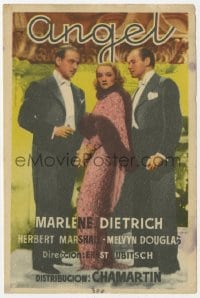 9m080 ANGEL Spanish herald 1942 Marlene Dietrich between Melvyn Douglas & Herbert Marshall!