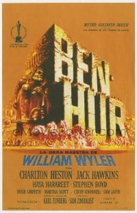 9m098 BEN-HUR Spanish herald 1961 William Wyler classic religious epic, Joseph Smith title art!
