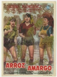 9m101 BITTER RICE Spanish herald 1953 different image of Silvana Mangano & girls in rice field!
