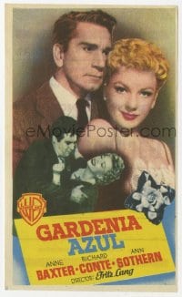 9m106 BLUE GARDENIA Spanish herald 1954 Fritz Lang, Anne Baxter, Richard Conte, different image!