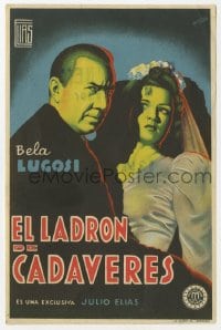 9m111 CORPSE VANISHES Spanish herald 1943 different Fernandez art of Bela Lugosi & Luana Walters!